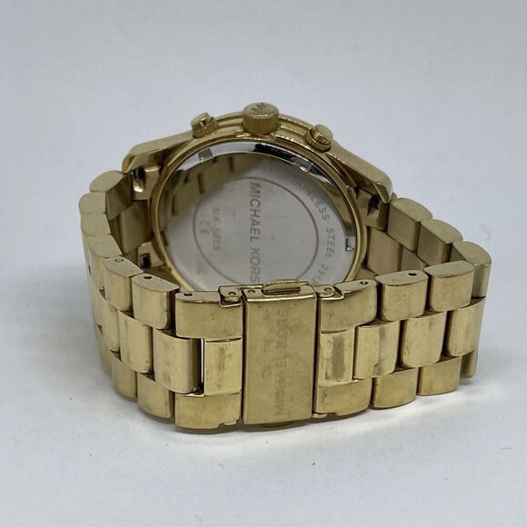 Michael Kors Runway MK5055 Unisex Gold Stainless Steel Analog Dial Watch WFH98 - Picture 10 of 12